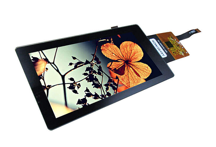 BD-T055AZH-01 mit montiertem PCAP Touchscreen mit schwarzer Hinterdruckung